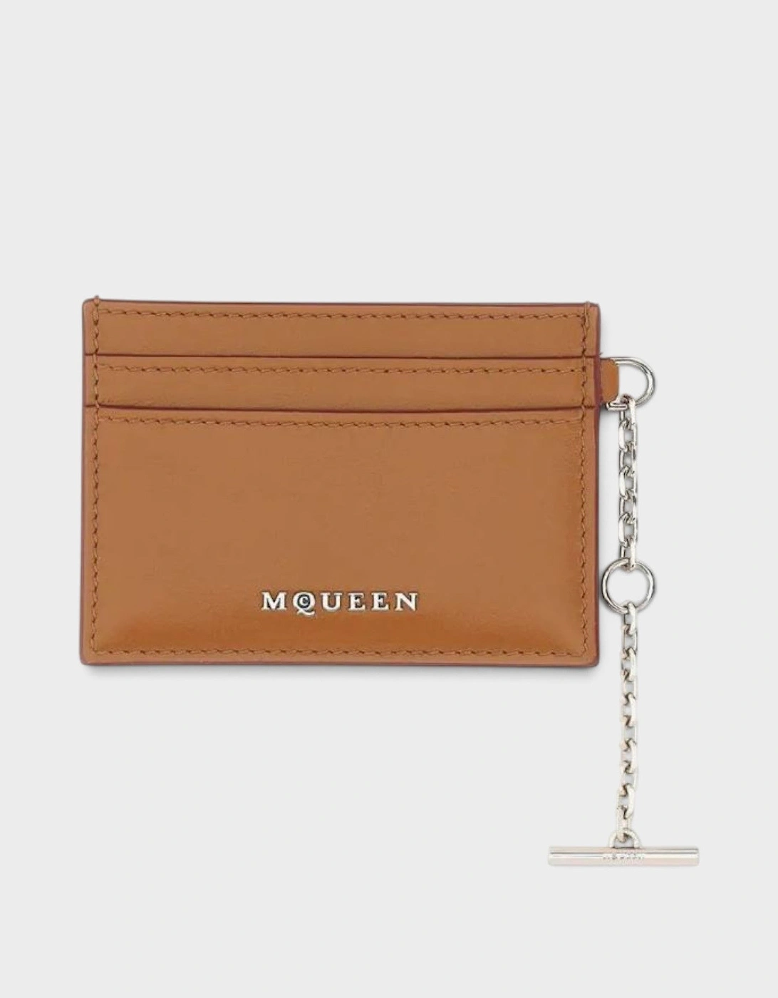 Alexander McQueen Alexander Mcqueen Women's Sling Logo Card Holder Leather Brown