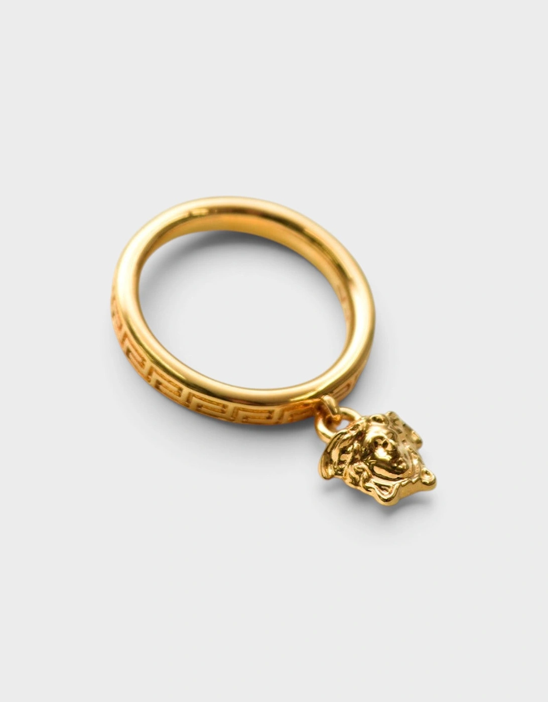 Medusa Head Greca Ring Gold