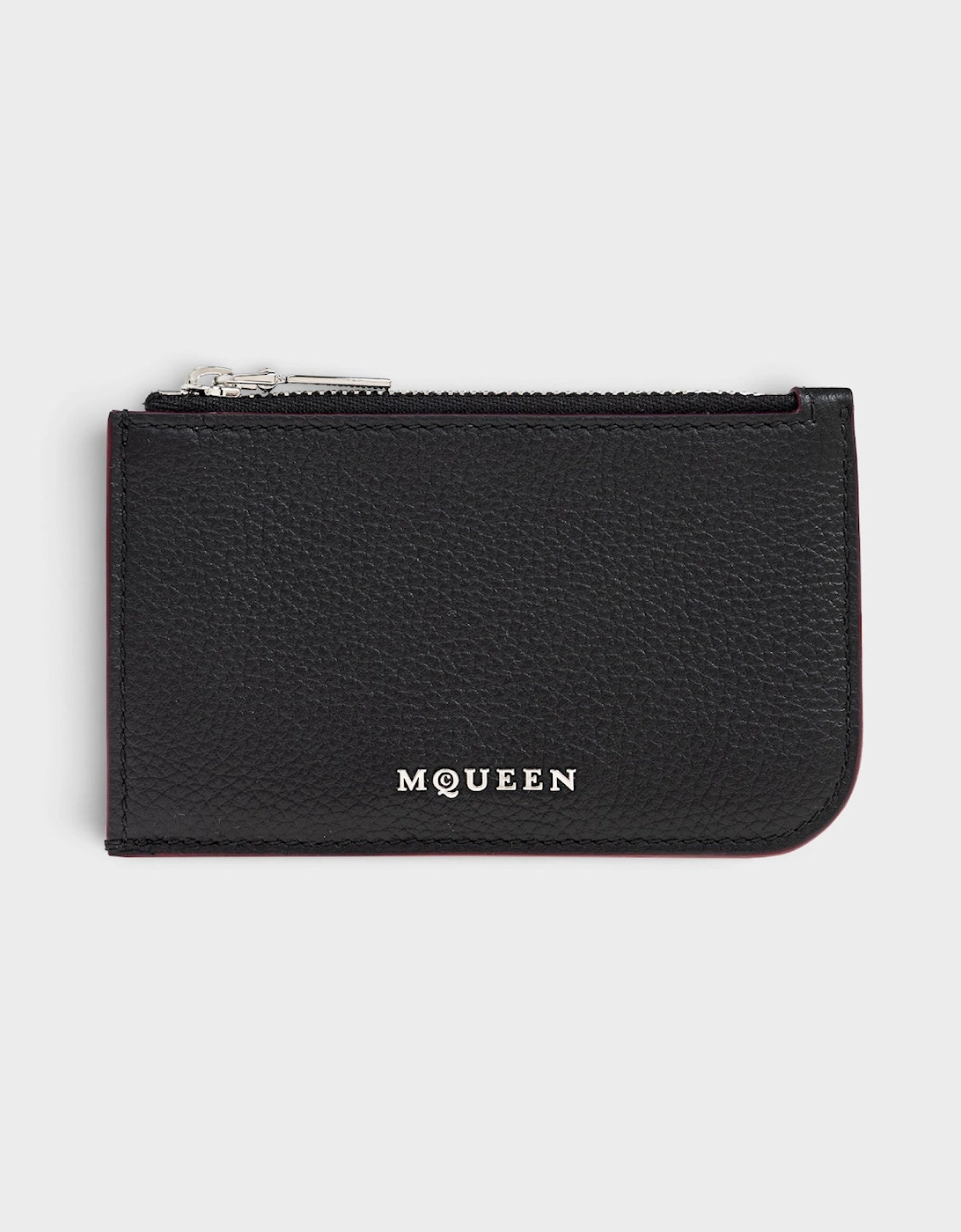 Alexander Mcqueen Women's Logo Sling Zip Card Case Leather Black - Size: O/S