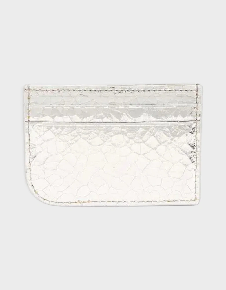 Sling Logo Card Case Metallic Silver
