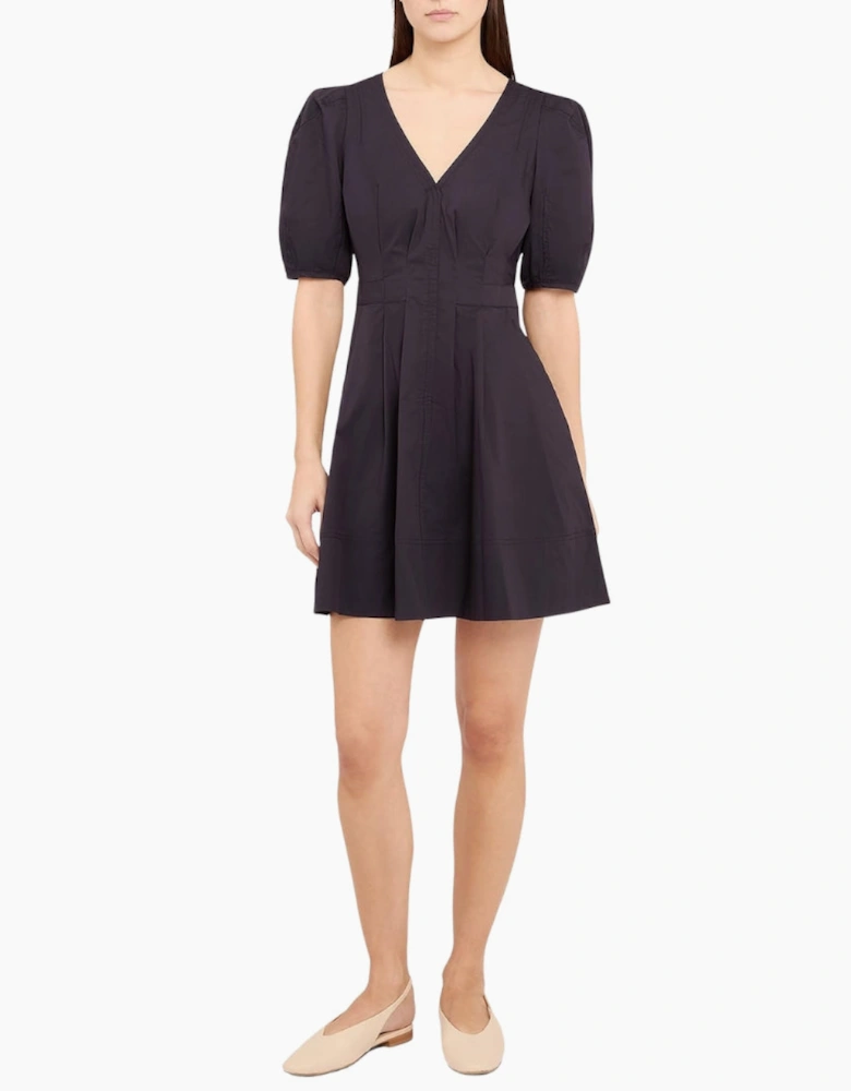 Ted Baker Uvita Puff Sleeve V-Neck Navy Mini Dress