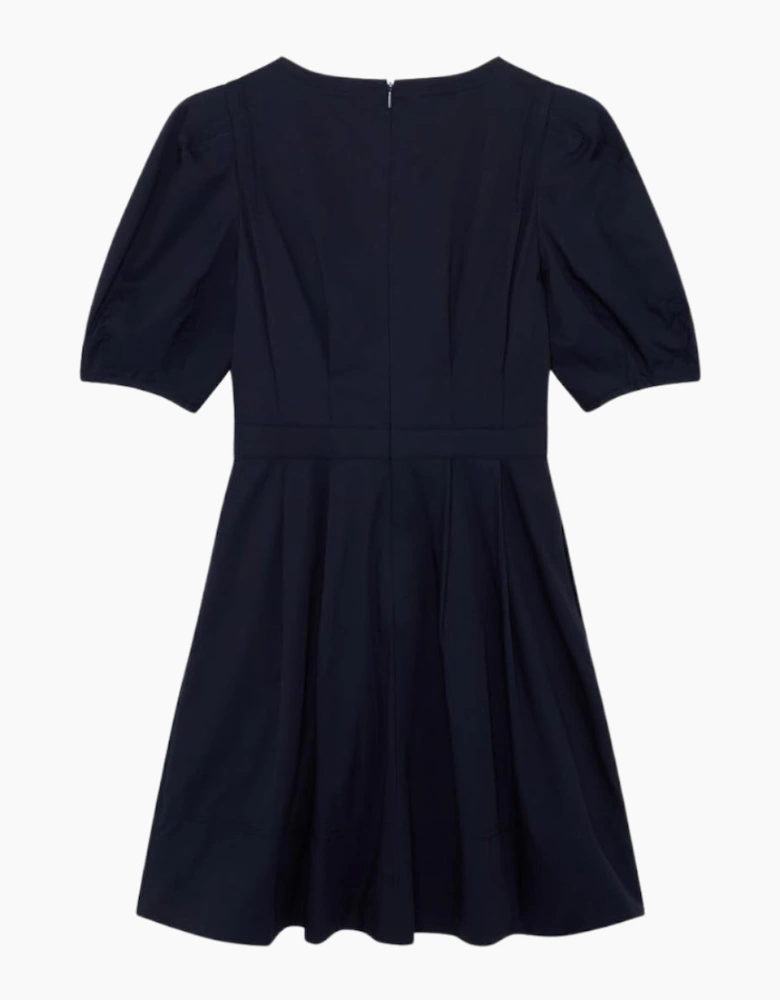 Ted Baker Uvita Puff Sleeve V-Neck Navy Mini Dress