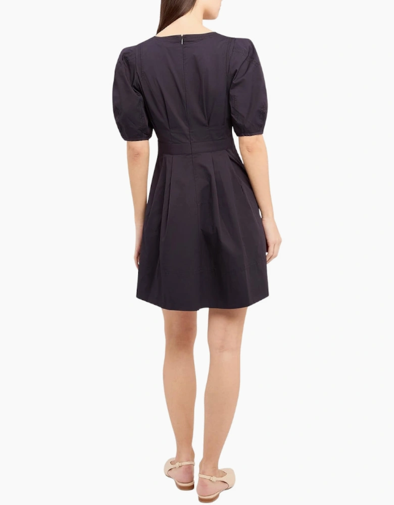 Ted Baker Uvita Puff Sleeve V-Neck Navy Mini Dress