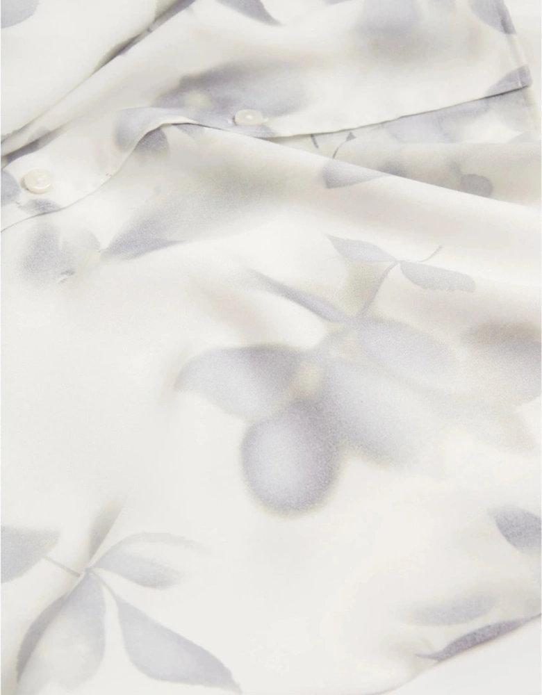 Ted Baker Kalmill Regular Fit Leaf Shadow Print White Shirt