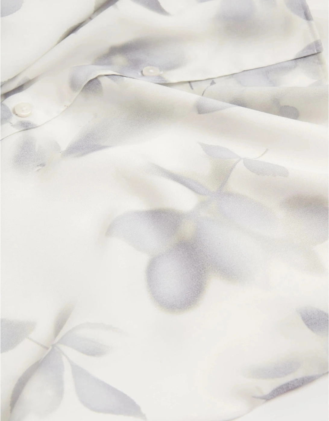 Ted Baker Kalmill Regular Fit Leaf Shadow Print White Shirt