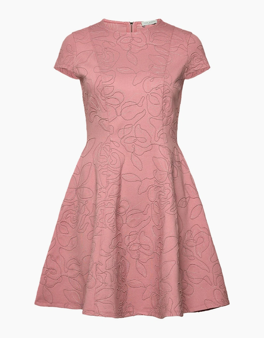 Ted Baker Women's Ted Baker Clodaa Embroidered Ponte Pink Mini Skater Dress