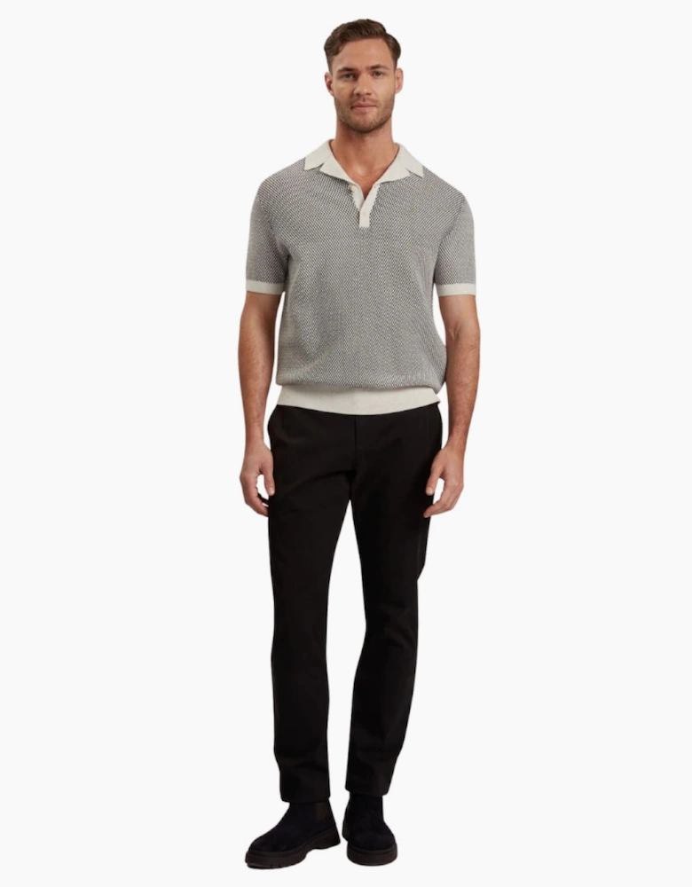 Ted Baker Gregry Small Stitch Natural Knitted Polo Shirt