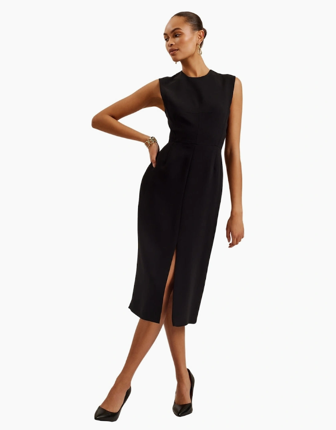 Ted Baker Manabdl Tailored Black Midi Dress