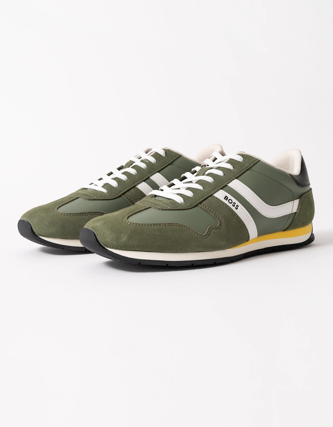 BOSS Orange Levon Runn pumi Mens Trainers - Dark Green 307