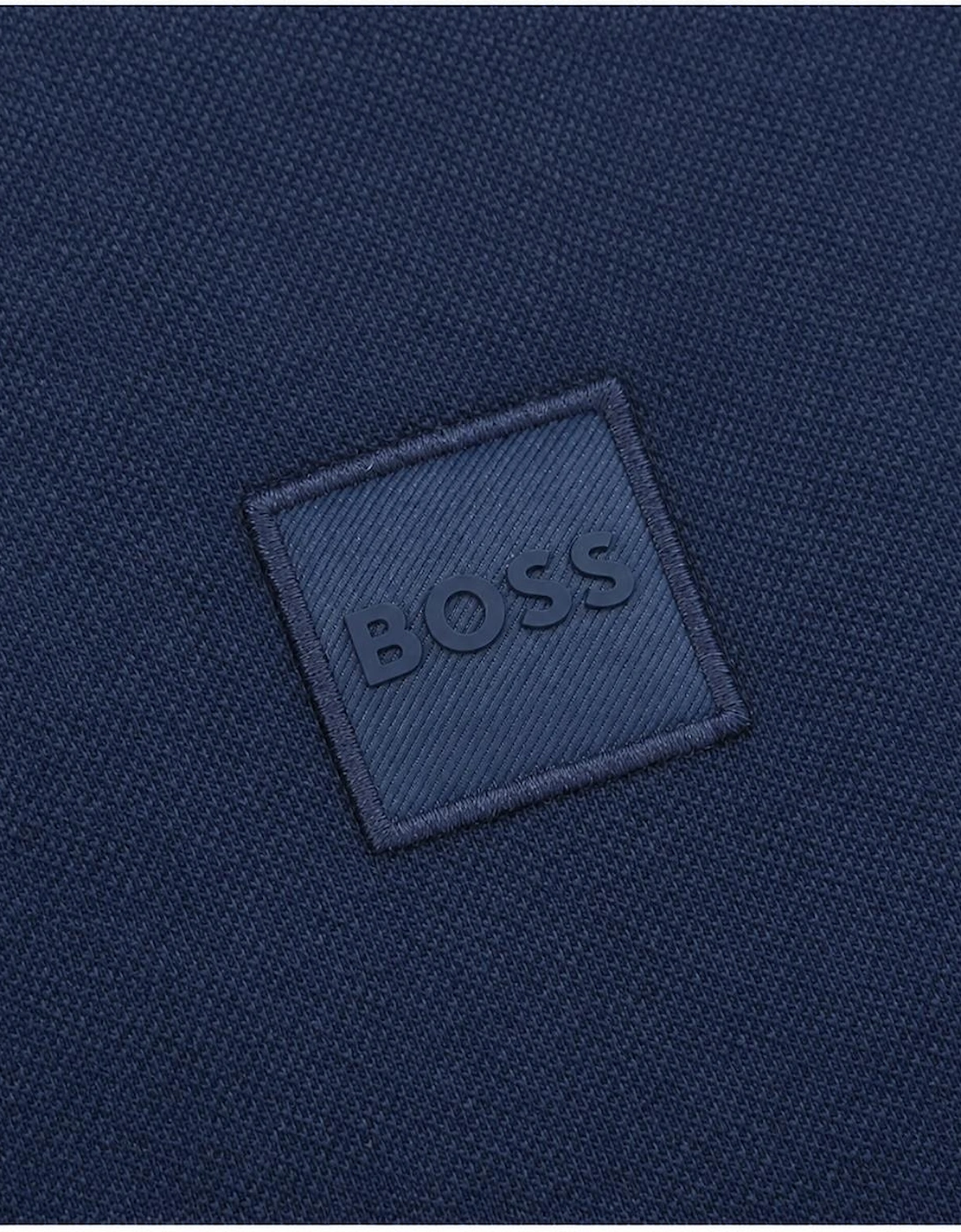 BOSS Slim Fit Passertip Polo Shirt Navy Blue/White