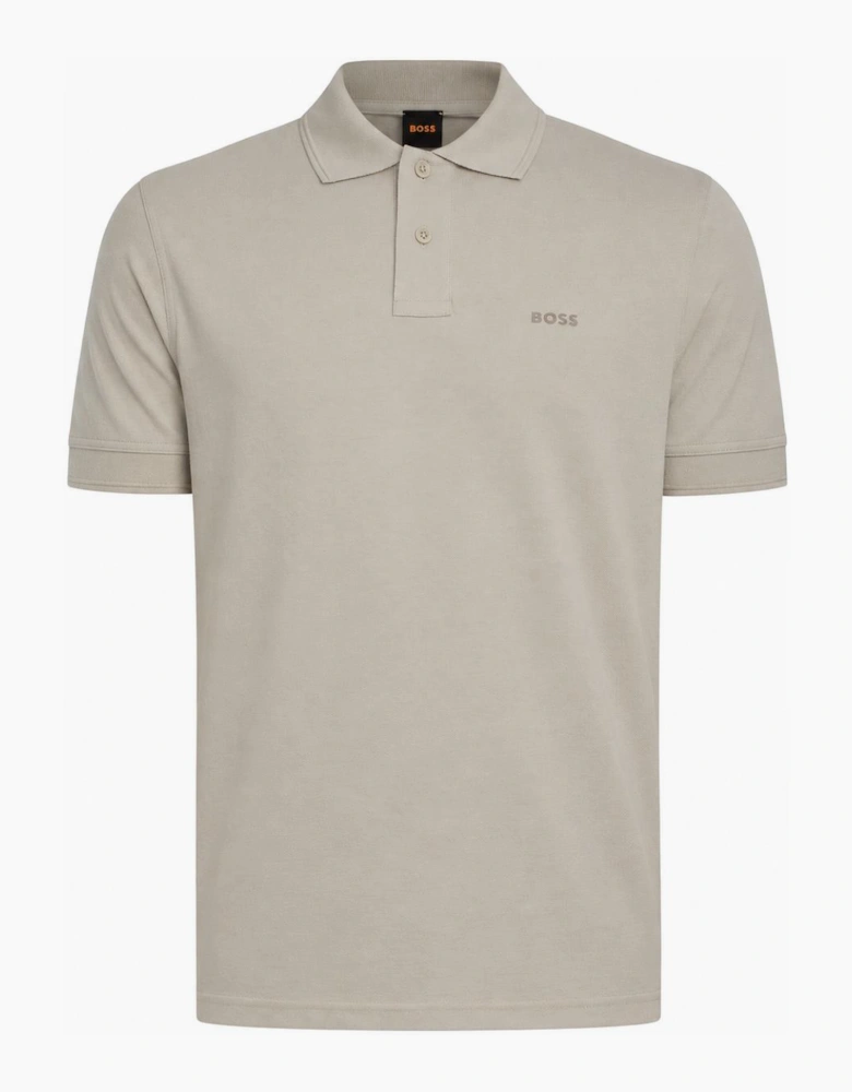 BOSS Prime Cotton Pique Polo Shirt Light Beige/Beige