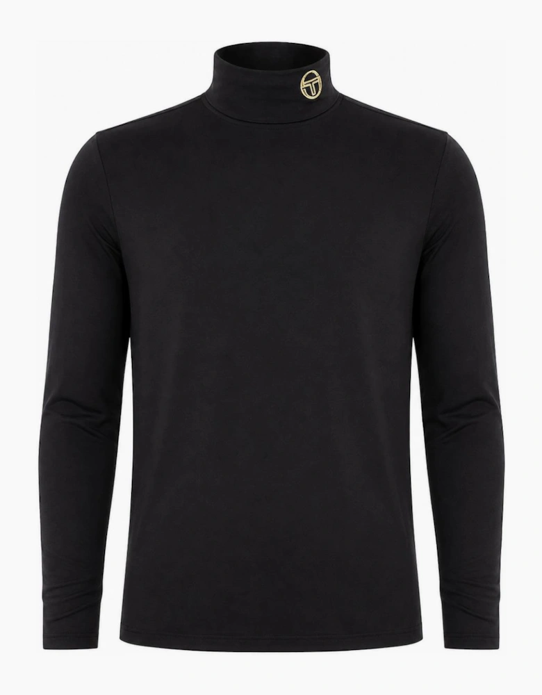 Sergio Tacchini Edward Roll Neck T-Shirt Black/Gold Lurex
