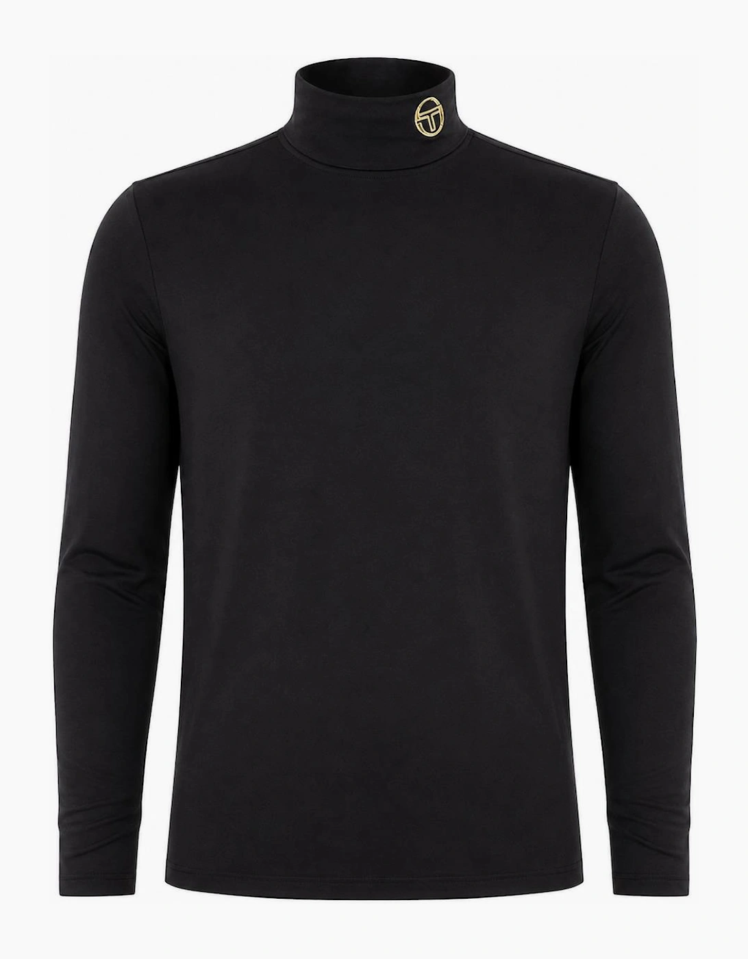 Sergio Tacchini Edward Roll Neck T-Shirt Black/Gold Lurex