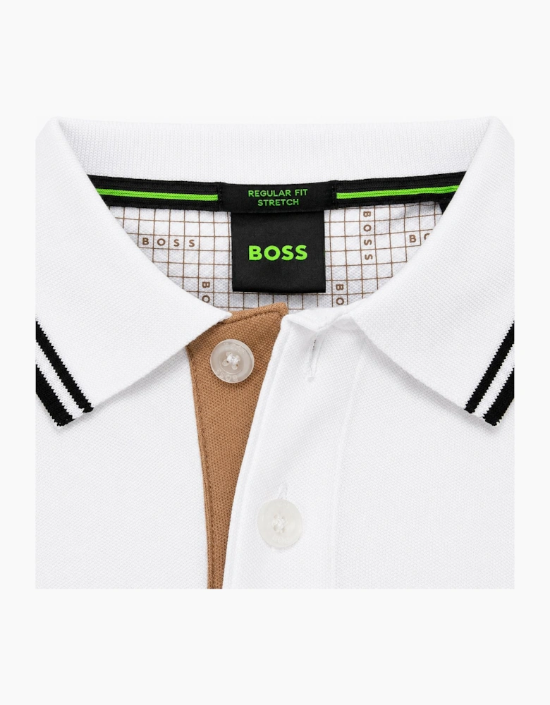 BOSS Paddy Pro Polo Shirt White/Black/Natural