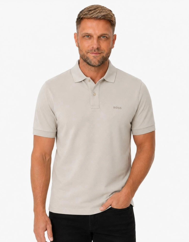 BOSS Prime Cotton Pique Polo Shirt Light Beige/Beige