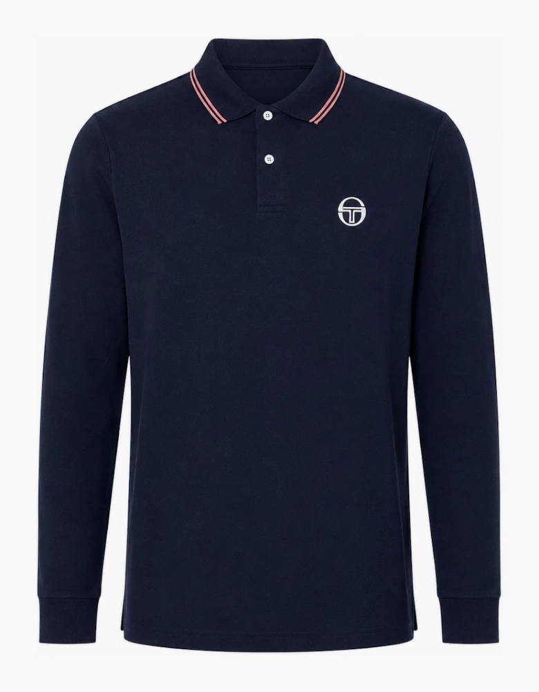 Sergio Tacchini Long Sleeve 020 Polo Shirt Maritime Blue/Light Mahogany
