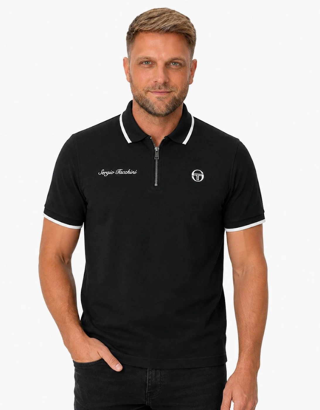 Sergio Tacchini Davide Polo Shirt Black