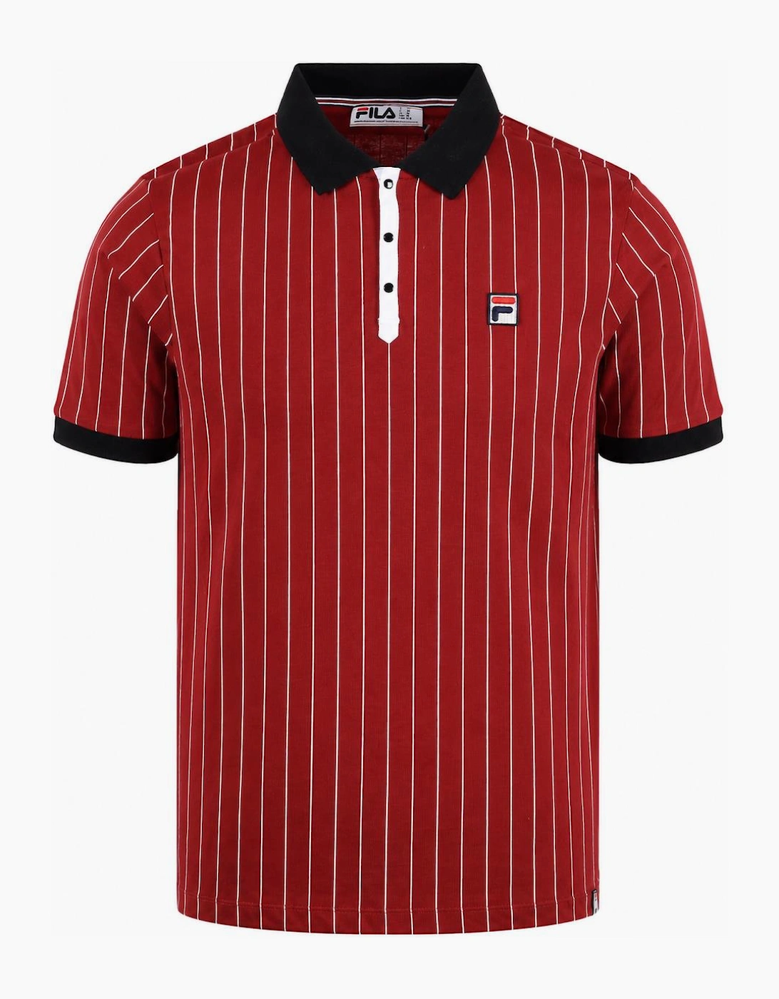 Fila BB1 Classic Striped Polo Shirt Sun Dried Tomato/Black/White