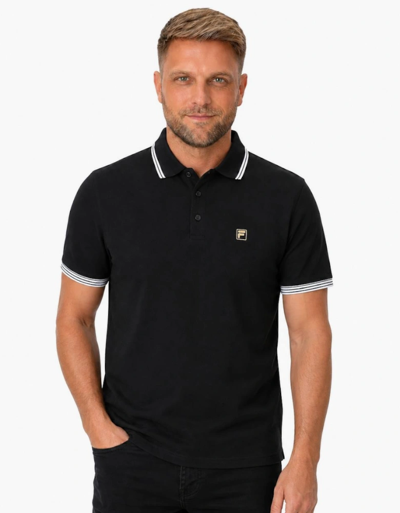 Fila Gold Soren Tipped Polo Shirt Black