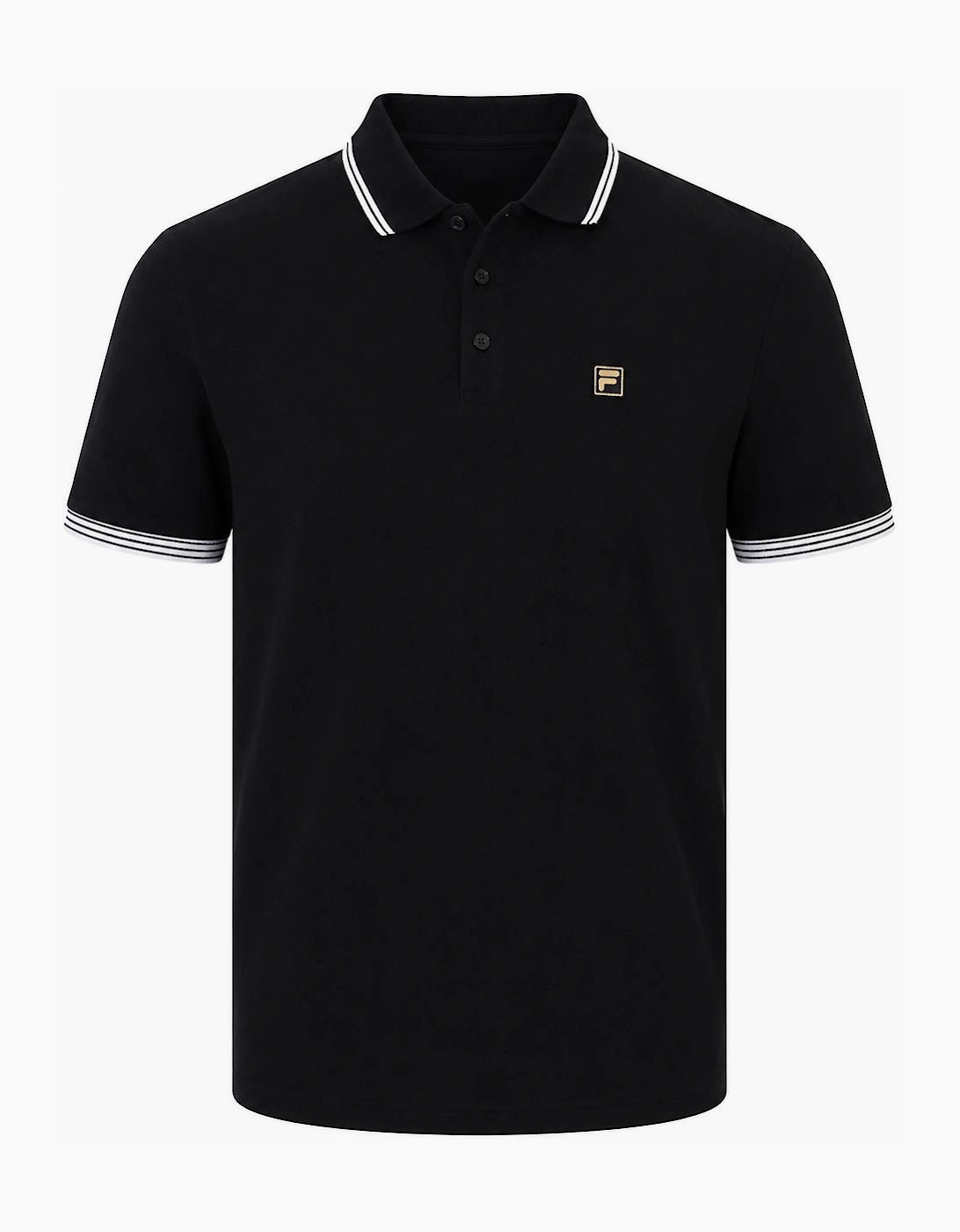 Fila Gold Soren Tipped Polo Shirt Black