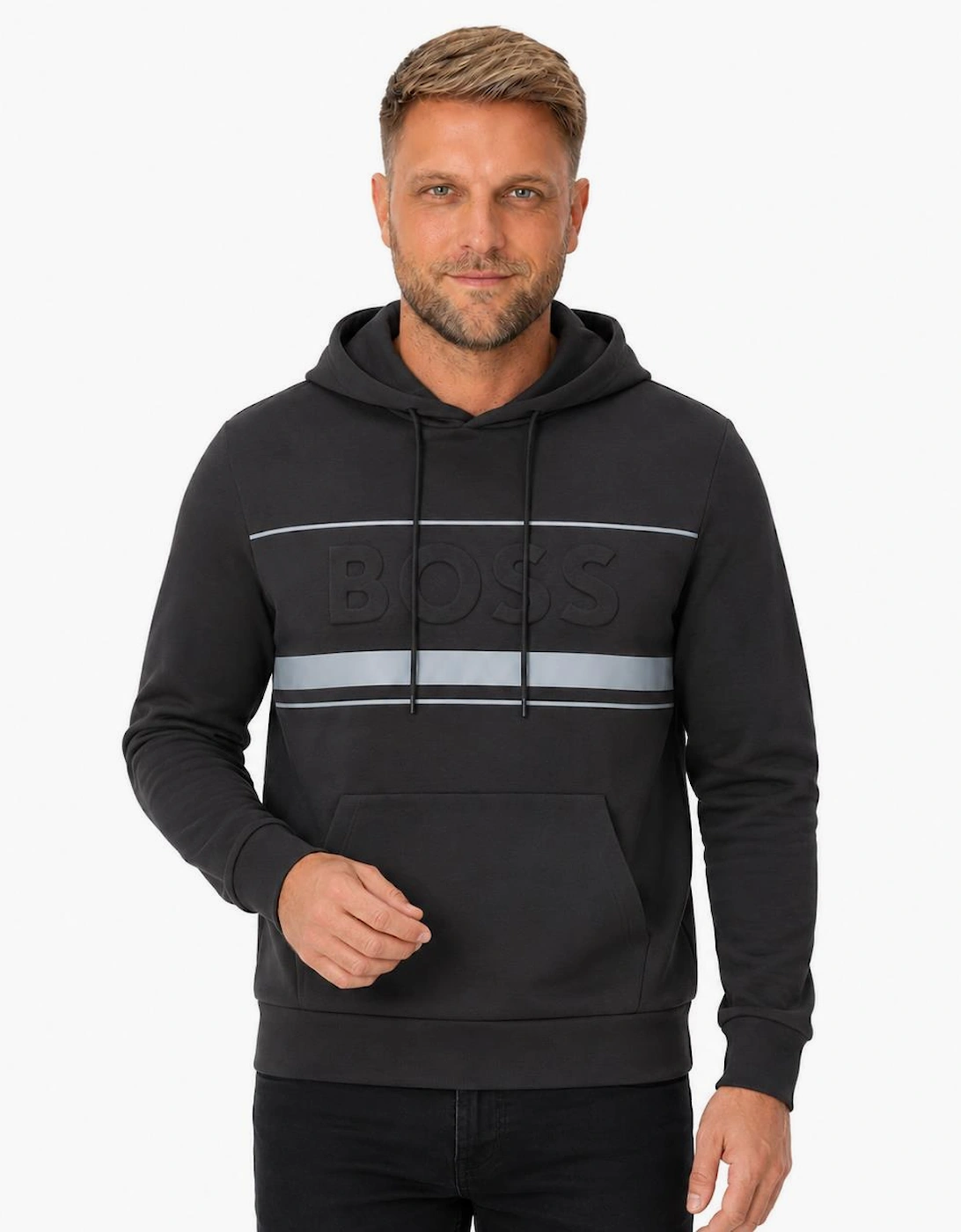 BOSS Soody Zone Hoodie Slate Grey