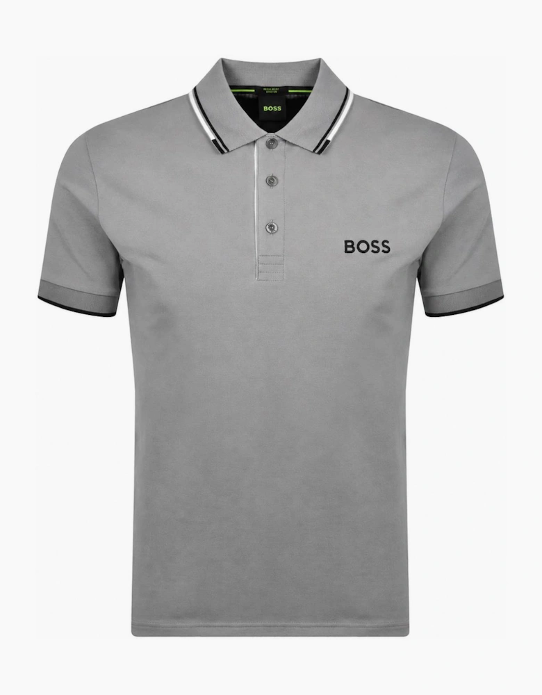 BOSS Paddy Pro Polo Shirt Medium Grey/Black/White