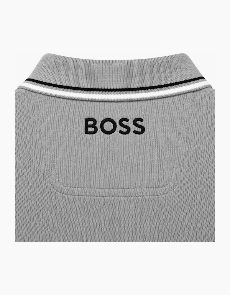 BOSS Paddy Pro Polo Shirt Medium Grey/Black/White