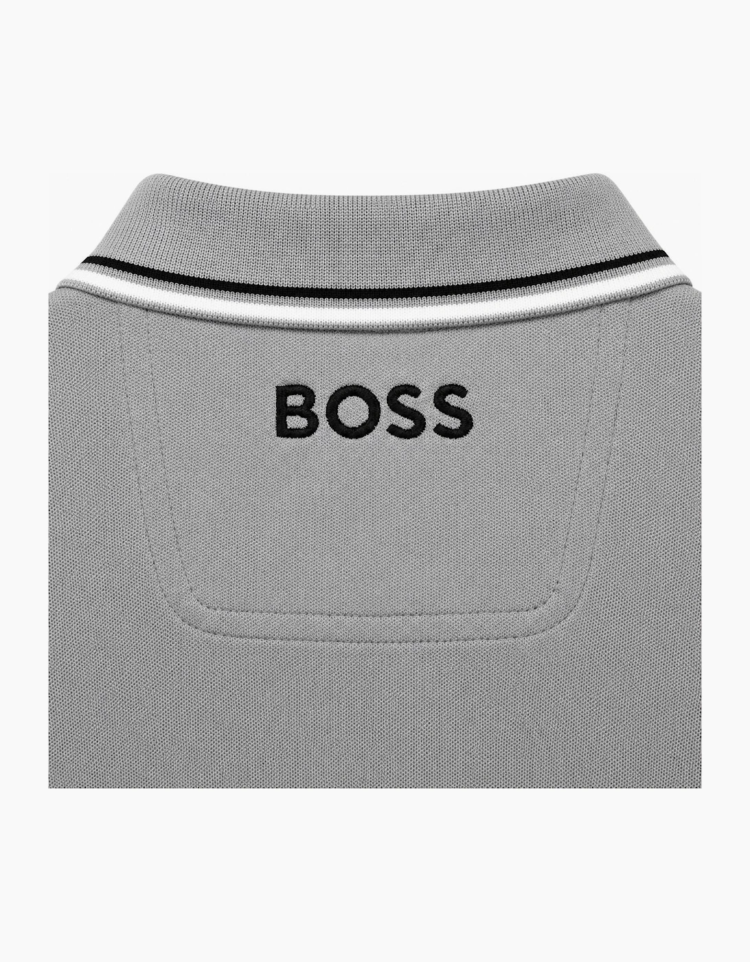 BOSS Paddy Pro Polo Shirt Medium Grey/Black/White