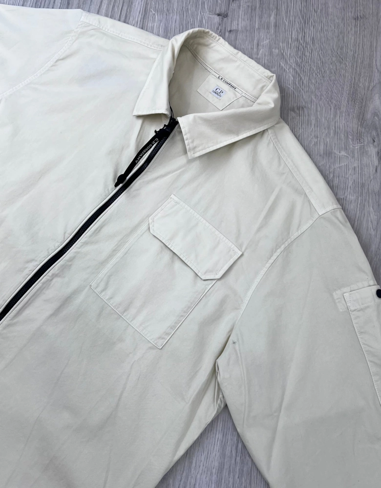 CP Company Zip Overshirt - Silver Birch