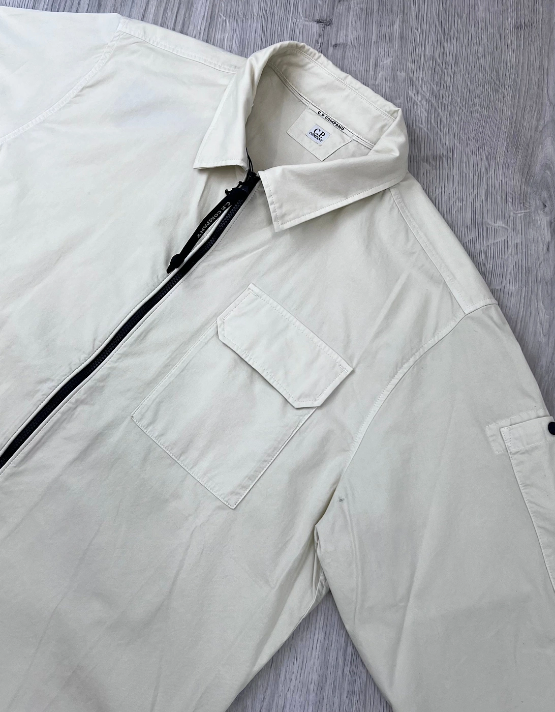 CP Company Zip Overshirt - Silver Birch