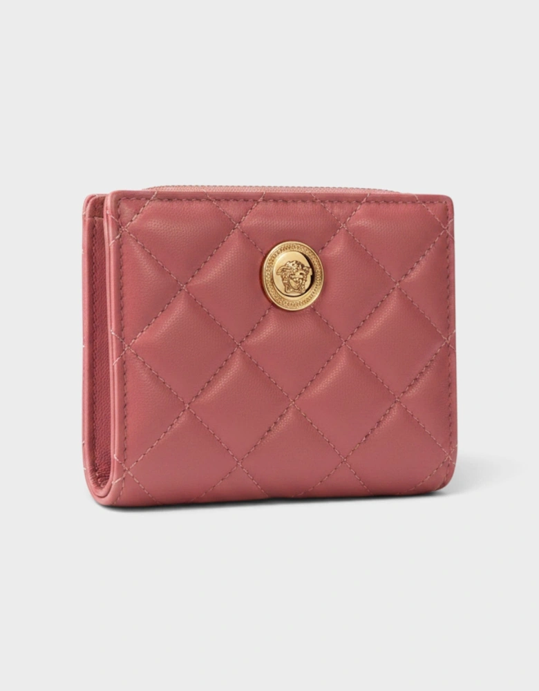 Medusa Head Quilted Wallet Pink