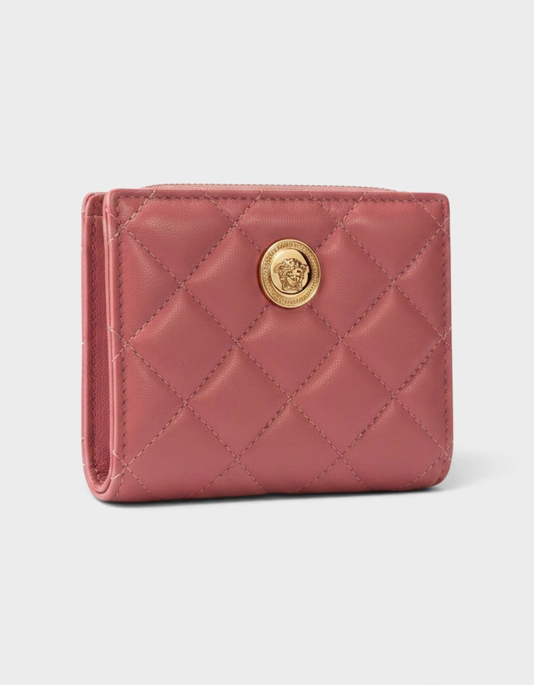 Medusa Head Quilted Wallet Pink
