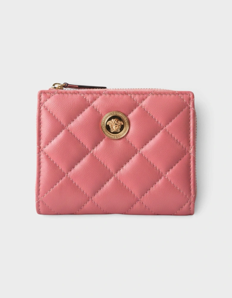 Medusa Head Quilted Wallet Pink