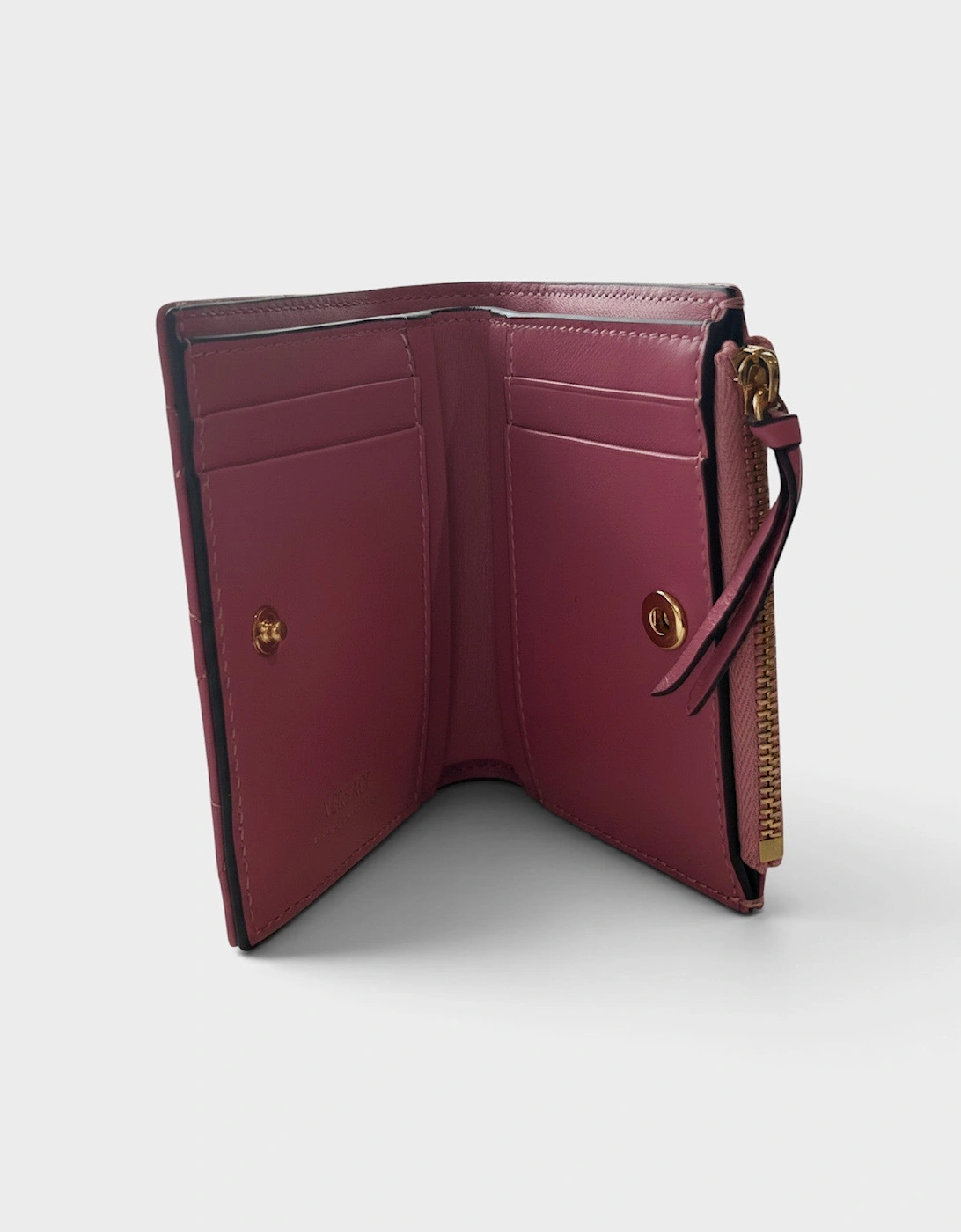 Medusa Head Quilted Wallet Pink