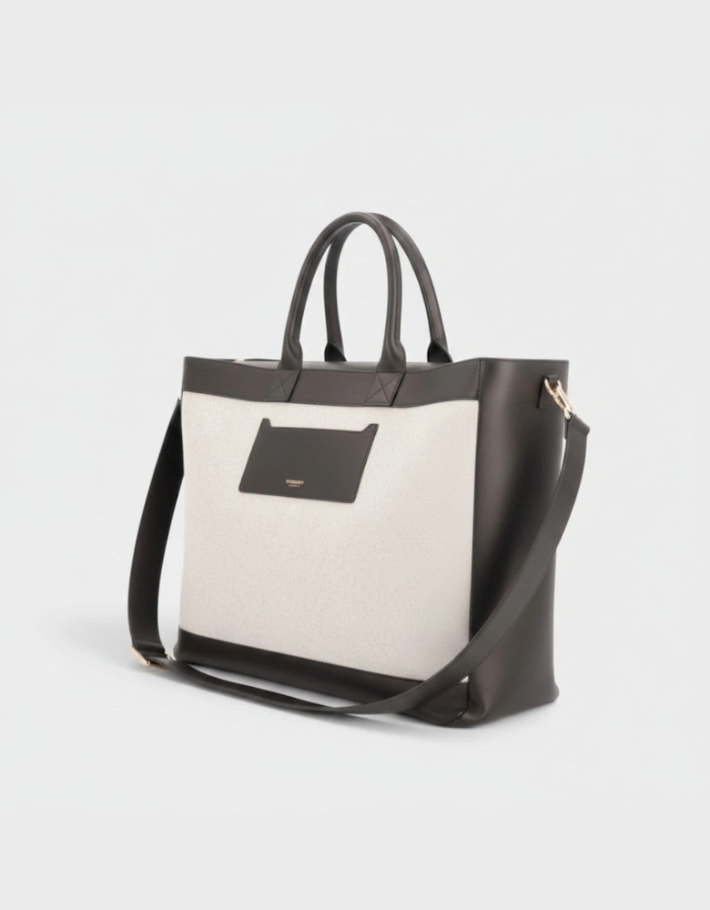 Two Way Ormond Canvas Leather Bag Beige Black