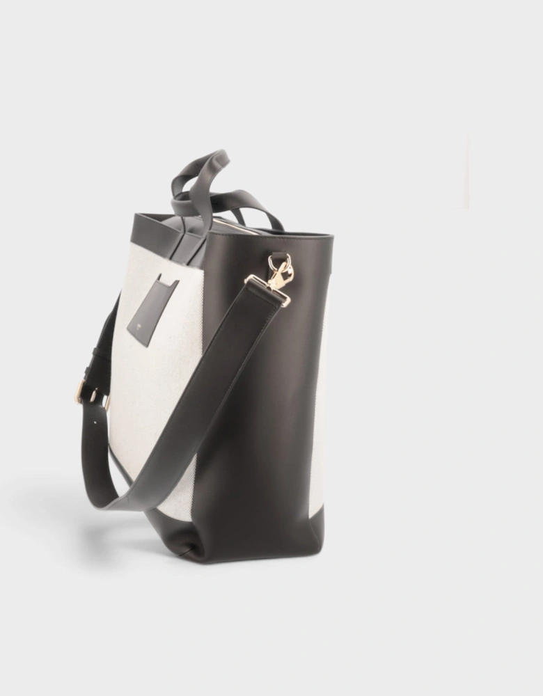 Two Way Ormond Canvas Leather Bag Beige Black