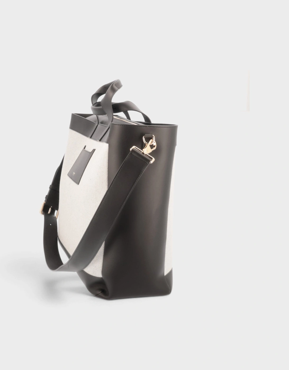 Two Way Ormond Canvas Leather Bag Beige Black