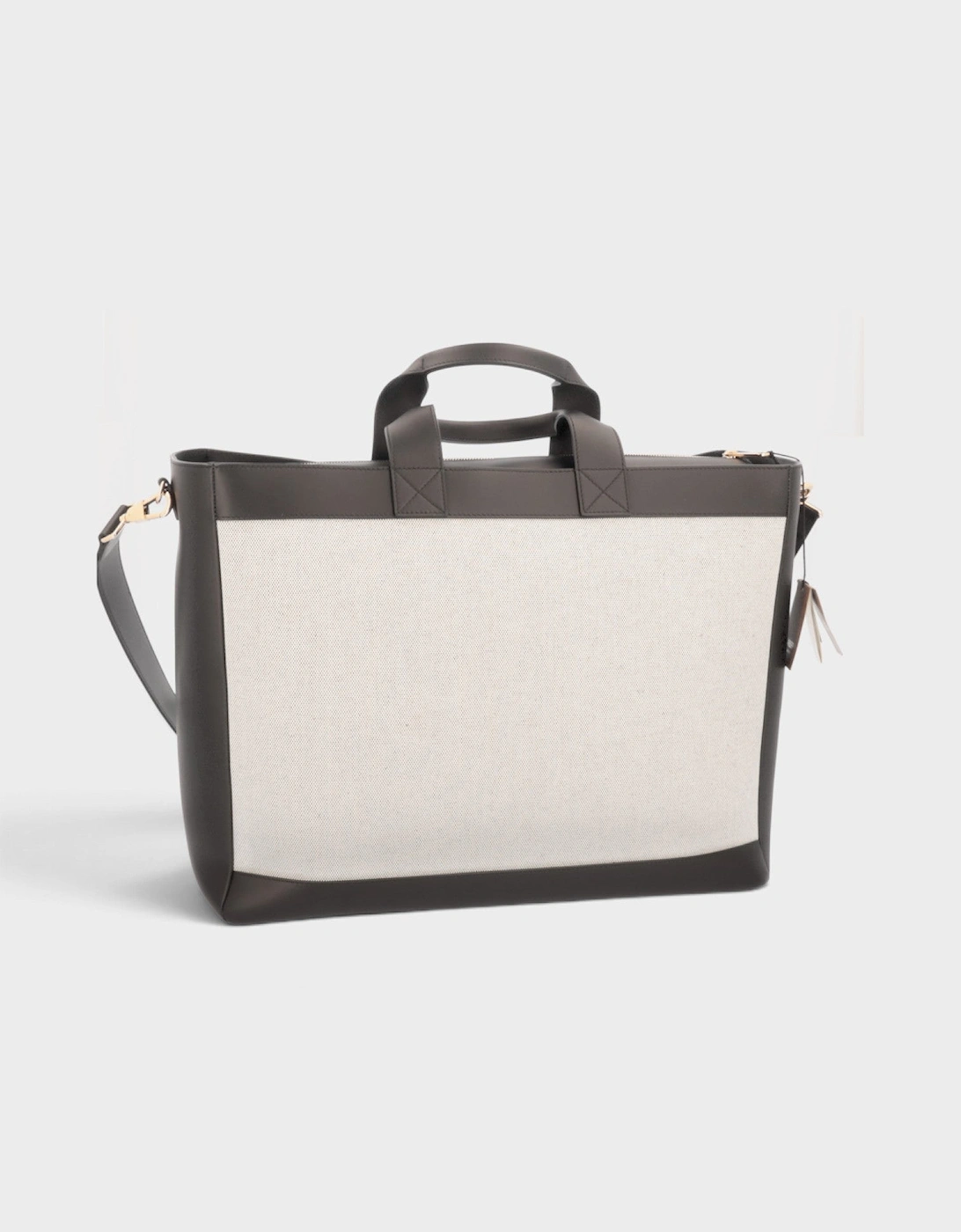 Two Way Ormond Canvas Leather Bag Beige Black