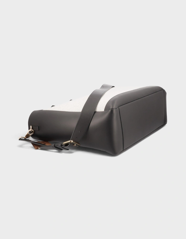 Two Way Ormond Canvas Leather Bag Beige Black