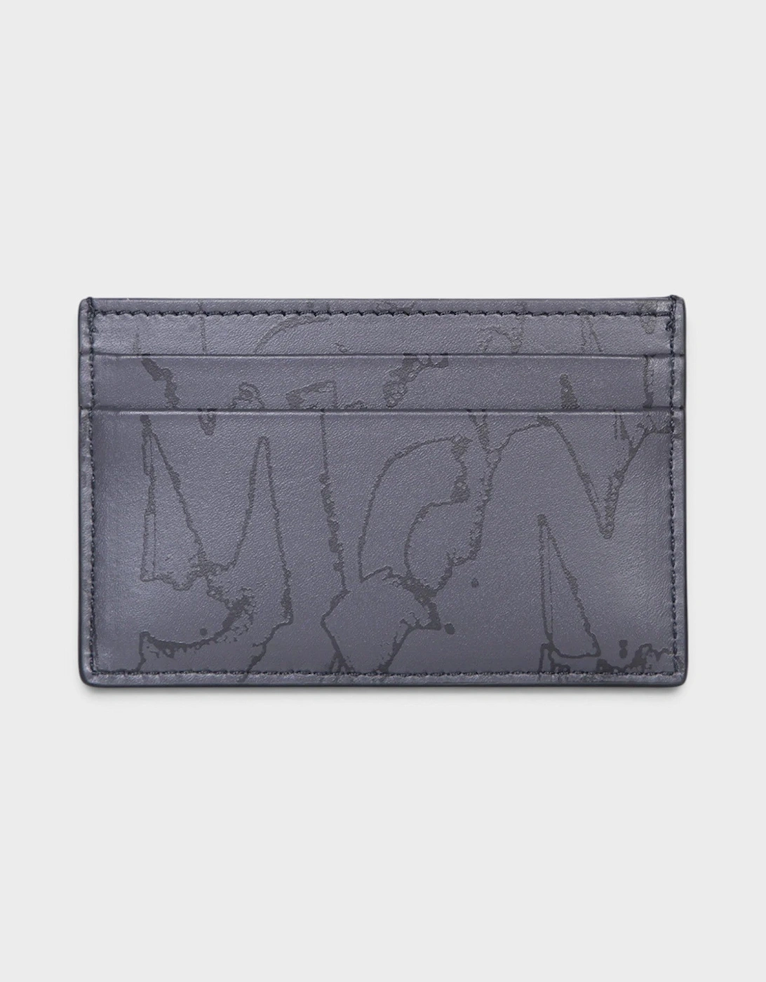 Alexander Mcqueen Men's Logo Graffiti All-over Print Cardholder Black - Grey - Size: O/S
