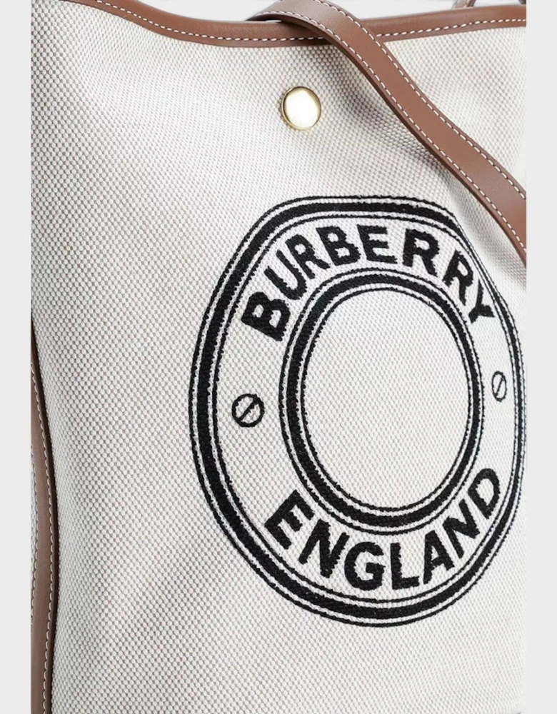 Roundel Medium Bucket Bag Dark Wheat Beige