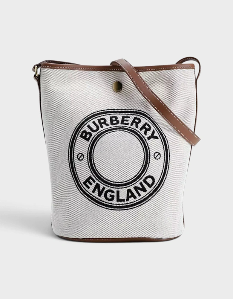 Roundel Medium Bucket Bag Dark Wheat Beige