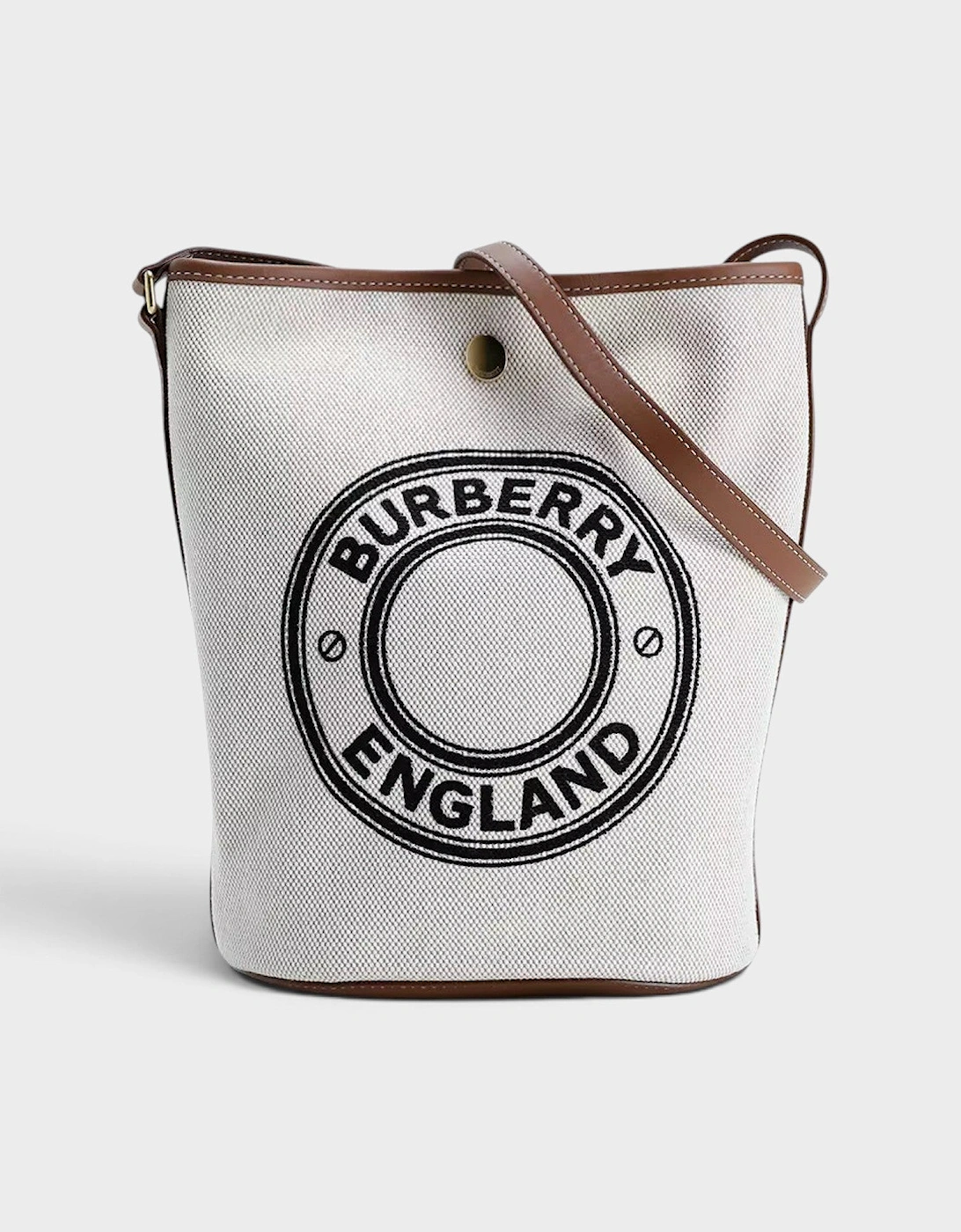 Roundel Medium Bucket Bag Dark Wheat Beige