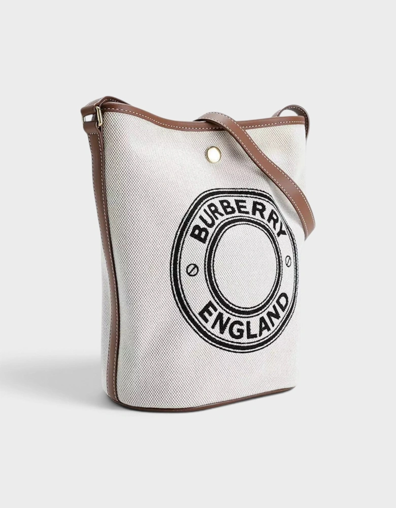 Roundel Medium Bucket Bag Dark Wheat Beige