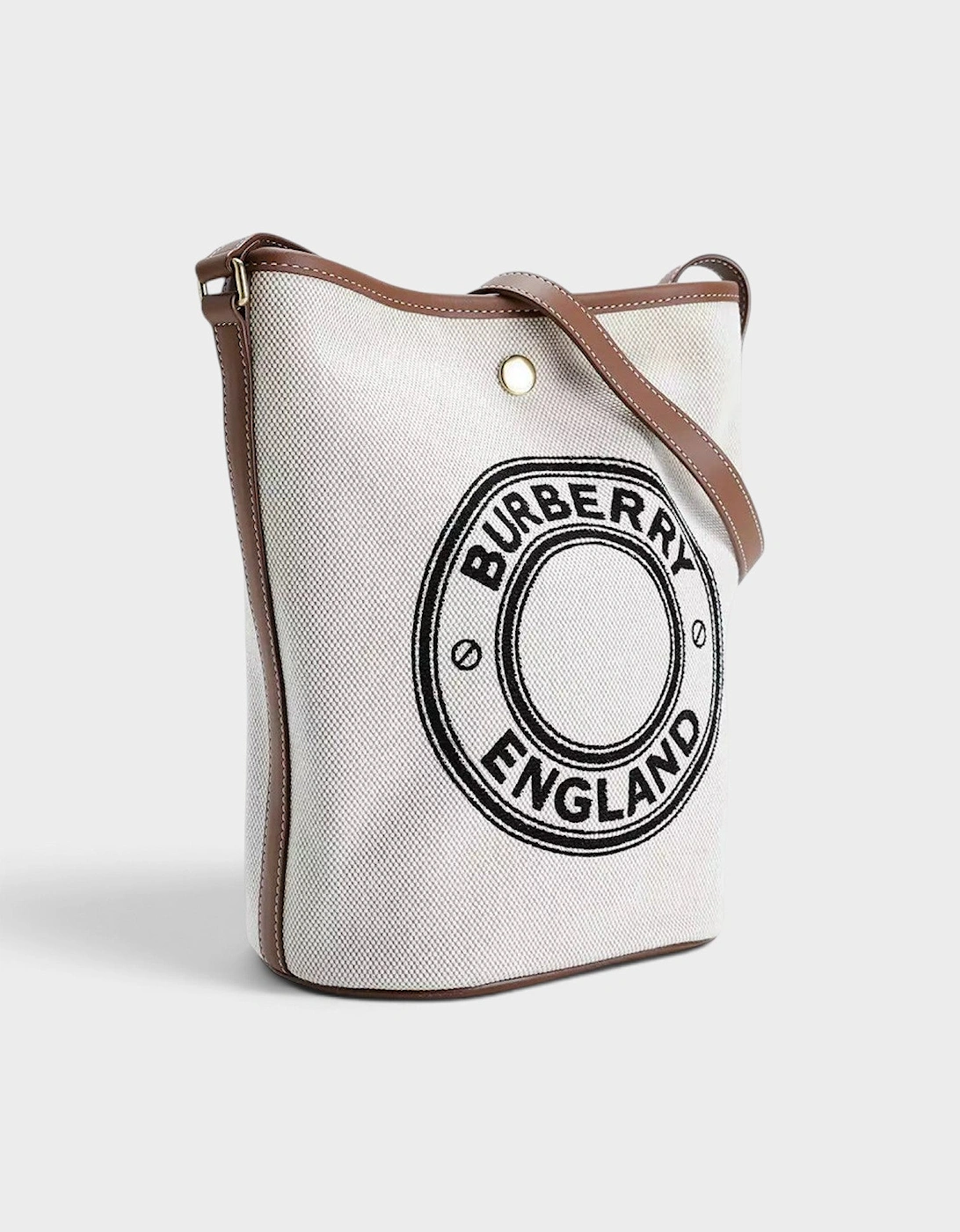 Roundel Medium Bucket Bag Dark Wheat Beige