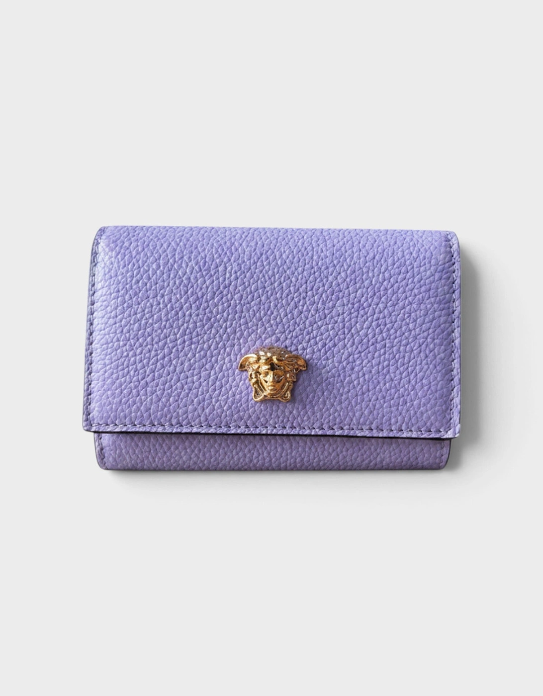 Medusa Head Business Card Holder Leather Purple