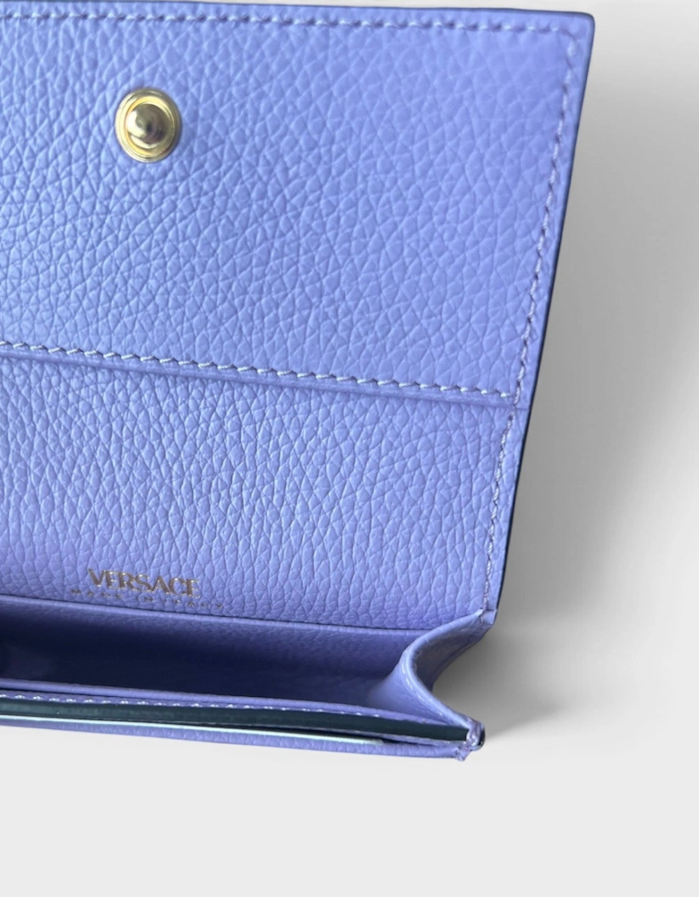 Medusa Head Business Card Holder Leather Purple
