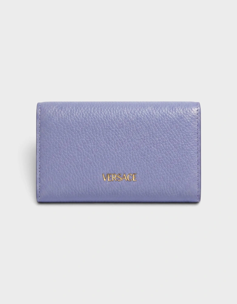 Medusa Head Business Card Holder Leather Purple