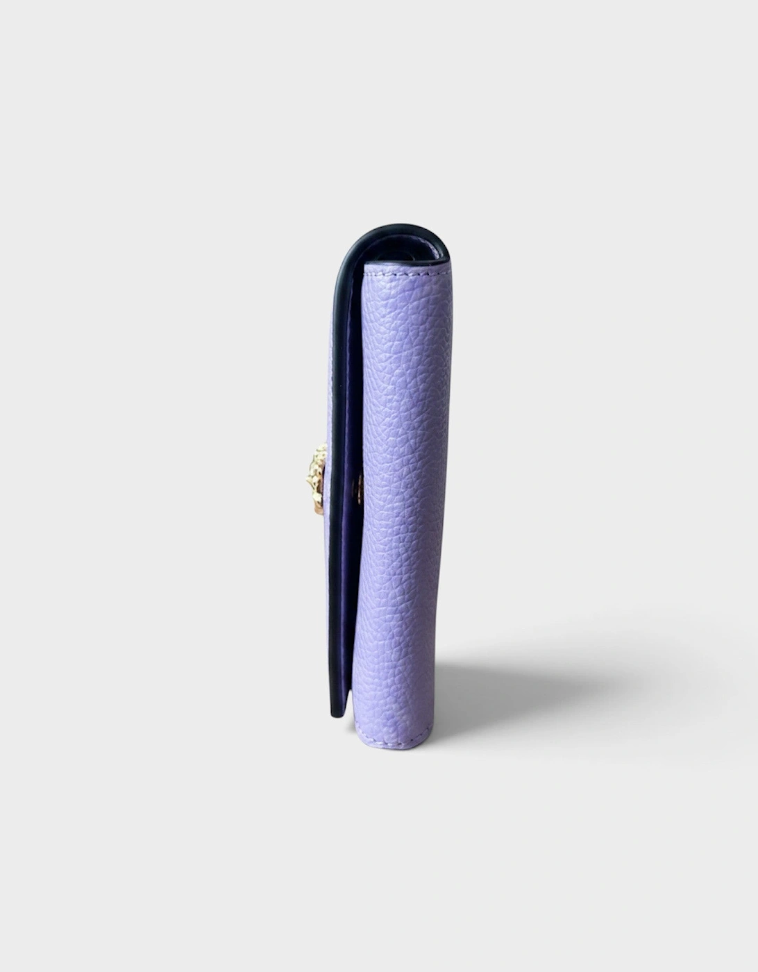 Medusa Head Business Card Holder Leather Purple