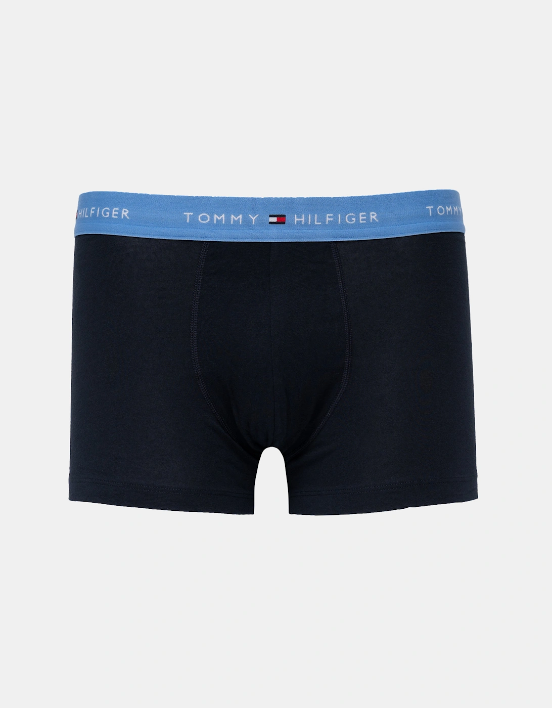 Tommy Hilfiger 3-Pack Logo Waistband Mens Trunks - Blue Spell/Terra Red/Minty Grey
